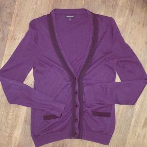 BR purple cardigan